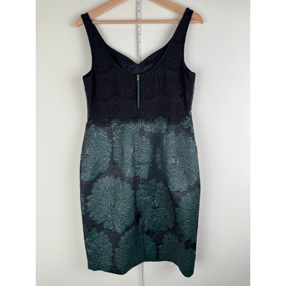 Anthropologie Leifsdottir Emerald Floral Brocade Sheath Dress 10P - Picture 8 of 16